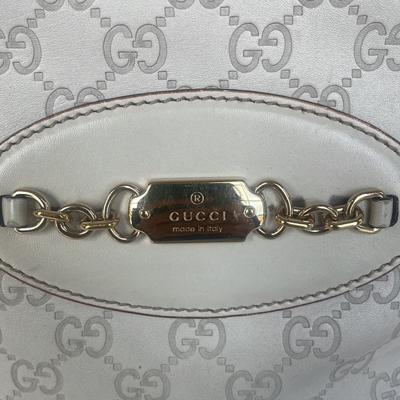Gucci White Guccissima Leather Medium Punch Tote - Picture 10 of 16